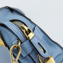 PRADA Shoulder Bag Leather Light Blue Gold Auth ka4742M-21