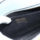 PRADA Shoulder Bag Leather Light Blue Gold Auth ka4742M-22