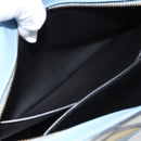 PRADA Shoulder Bag Leather Light Blue Gold Auth ka4742M-26
