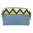PRADA Shoulder Bag Leather Light Blue Gold Auth ka4742M-2
