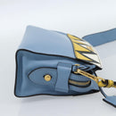 PRADA Shoulder Bag Leather Light Blue Gold Auth ka4742M-4