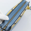PRADA Shoulder Bag Leather Light Blue Gold Auth ka4742M-6