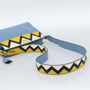 PRADA Shoulder Bag Leather Light Blue Gold Auth ka4742M-7