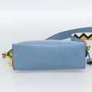 PRADA Shoulder Bag Leather Light Blue Gold Auth ka4742M-5