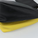 PRADA Triangle Shoulder Bag Leather Black Yellow Auth ka4743SM-19
