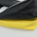 PRADA Triangle Shoulder Bag Leather Black Yellow Auth ka4743SM-20