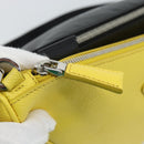 PRADA Triangle Shoulder Bag Leather Black Yellow Auth ka4743SM-8