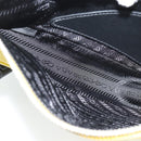 PRADA Triangle Shoulder Bag Leather Black Yellow Auth ka4743SM-25