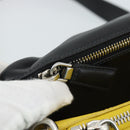 PRADA Triangle Shoulder Bag Leather Black Yellow Auth ka4743SM-27