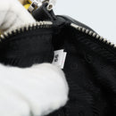 PRADA Triangle Shoulder Bag Leather Black Yellow Auth ka4743SM-10