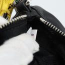 PRADA Triangle Shoulder Bag Leather Black Yellow Auth ka4743SM-11