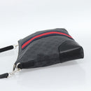 GUCCI GG Supreme Sherry Line Shoulder Bag PVC Black Red Navy 474139 Auth ka4744V-4