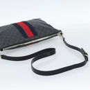 GUCCI GG Supreme Sherry Line Shoulder Bag PVC Black Red Navy 474139 Auth ka4744V-7