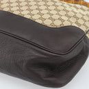 GUCCI Bamboo GG Canvas Hand Bag 2way Beige Gold 282315 Auth ka4747V-12