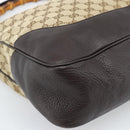 GUCCI Bamboo GG Canvas Hand Bag 2way Beige Gold 282315 Auth ka4747V-13