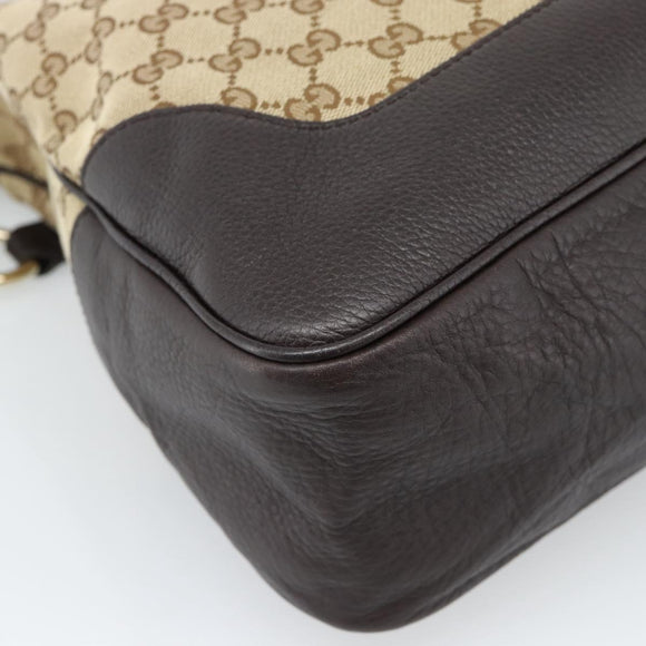 GUCCI Bamboo GG Canvas Hand Bag 2way Beige Gold 282315 Auth ka4747V
