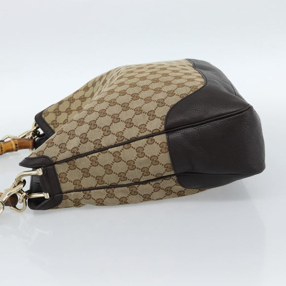 GUCCI Bamboo GG Canvas Hand Bag 2way Beige Gold 282315 Auth ka4747V