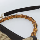 GUCCI Bamboo GG Canvas Hand Bag 2way Beige Gold 282315 Auth ka4747V-8