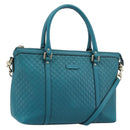 GUCCI Micro GG Guccissima Leather Outlet 2way Emerald Green 449646 Auth ka4748-1