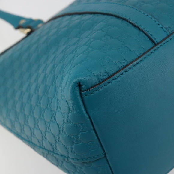 GUCCI Micro GG Guccissima Leather Outlet 2way Emerald Green 449646 Auth ka4748