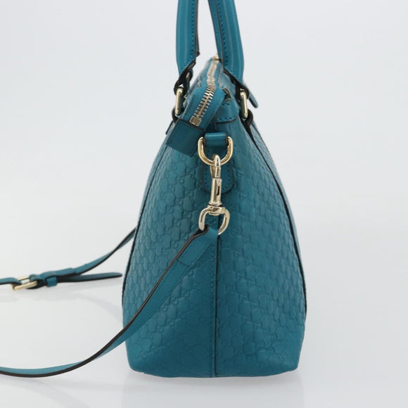 GUCCI Micro GG Guccissima Leather Outlet 2way Emerald Green 449646 Auth ka4748