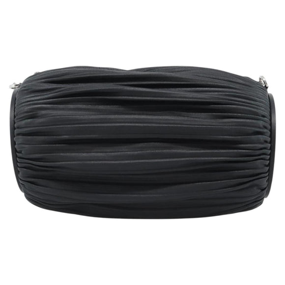 LOEWE Bracelet Pouch Large Shoulder Bag Nappa leather Black Silver Auth ka4749SM