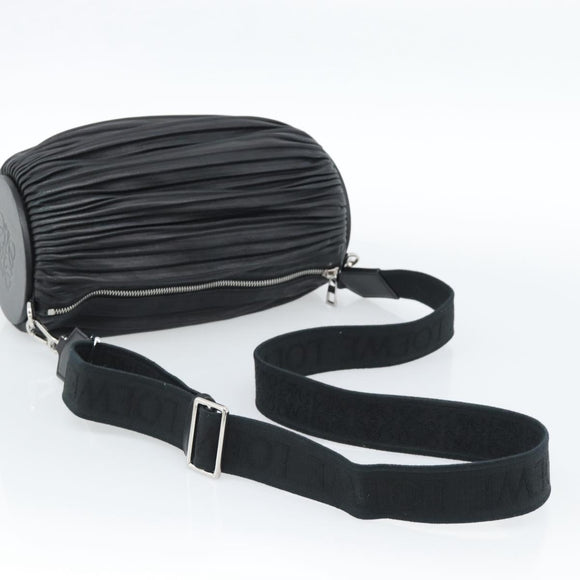 LOEWE Bracelet Pouch Large Shoulder Bag Nappa leather Black Silver Auth ka4749SM