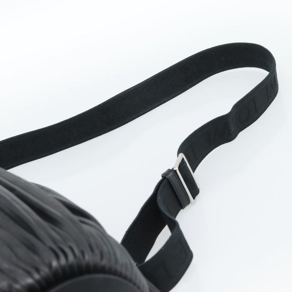 LOEWE Bracelet Pouch Large Shoulder Bag Nappa leather Black Silver Auth ka4749SM