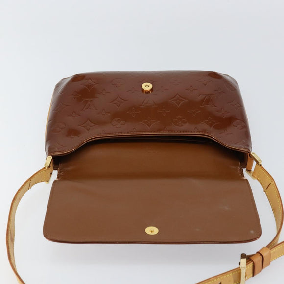 LOUIS VUITTON Monogram Vernis Thompson Street Bag Bronze M91124 LV Auth ka475