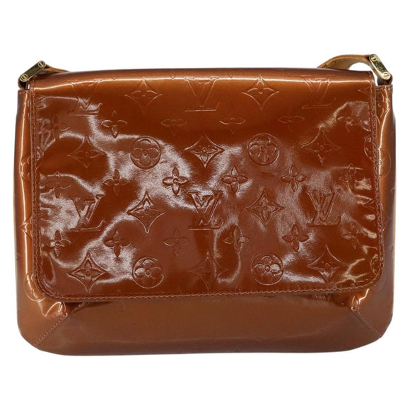 LOUIS VUITTON Monogram Vernis Thompson Street Bag Bronze M91124 LV Auth ka475