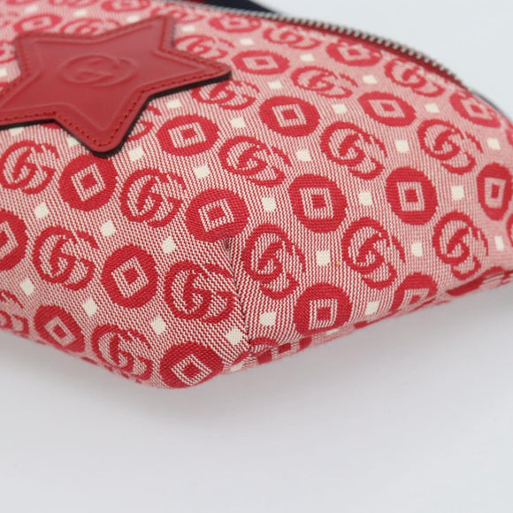 GUCCI Children's Sherry Line Waist bag Canvas Navy Red 502095 Auth ka4751M