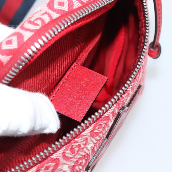 GUCCI Children's Sherry Line Waist bag Canvas Navy Red 502095 Auth ka4751M