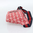 GUCCI Children's Sherry Line Waist bag Canvas Navy Red 502095 Auth ka4751M-4