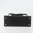 Salvatore Ferragamo Vala Hand Bag Leather 2way Navy Gold Auth ka4752-5