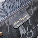 Salvatore Ferragamo Vala Hand Bag Leather 2way Navy Gold Auth ka4752-12