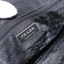PRADA Tote Bag Nylon Leather Black Silver Auth ka4753A-10