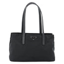 PRADA Tote Bag Nylon Leather Black Silver Auth ka4753A-13