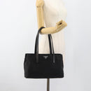 PRADA Tote Bag Nylon Leather Black Silver Auth ka4753A-25