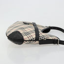 BURBERRY Nova Check Shoulder Bag Canvas Leather Beige Silver Auth ka4754V-3