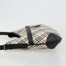 BURBERRY Nova Check Shoulder Bag Canvas Leather Beige Silver Auth ka4754V-4