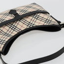 BURBERRY Nova Check Shoulder Bag Canvas Leather Beige Silver Auth ka4754V-6