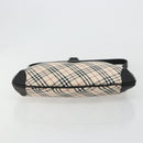 BURBERRY Nova Check Shoulder Bag Canvas Leather Beige Silver Auth ka4754V-5