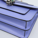 BVLGARI Chain Serpenti Shoulder Bag Leather Purple Gold Auth ka4755SAV-9