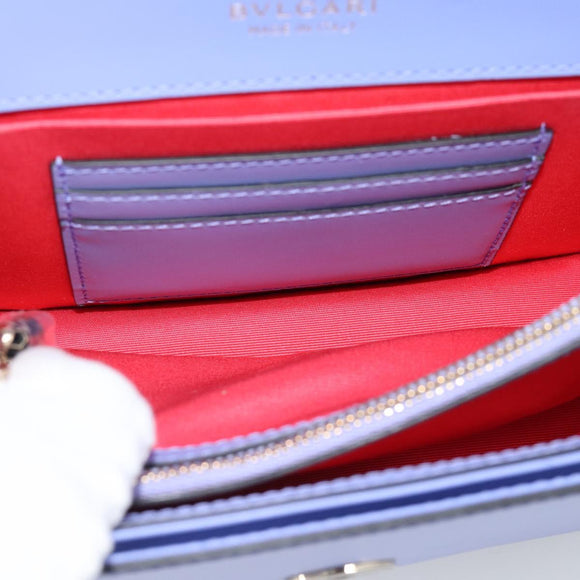 BVLGARI Chain Serpenti Shoulder Bag Leather Purple Gold Auth ka4755SAV