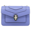 BVLGARI Chain Serpenti Shoulder Bag Leather Purple Gold Auth ka4755SAV-13