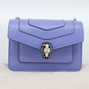 BVLGARI Chain Serpenti Shoulder Bag Leather Purple Gold Auth ka4755SAV-12