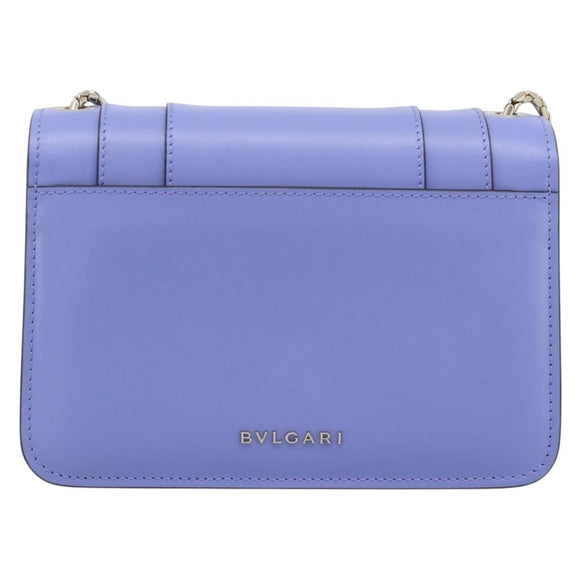 BVLGARI Chain Serpenti Shoulder Bag Leather Purple Gold Auth ka4755SAV
