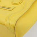 CELINE Hand Bag Leather 2way Gold Yellow Auth ka4756M-16