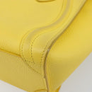 CELINE Hand Bag Leather 2way Gold Yellow Auth ka4756M-18