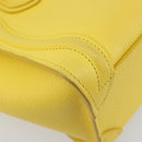 CELINE Hand Bag Leather 2way Gold Yellow Auth ka4756M-19